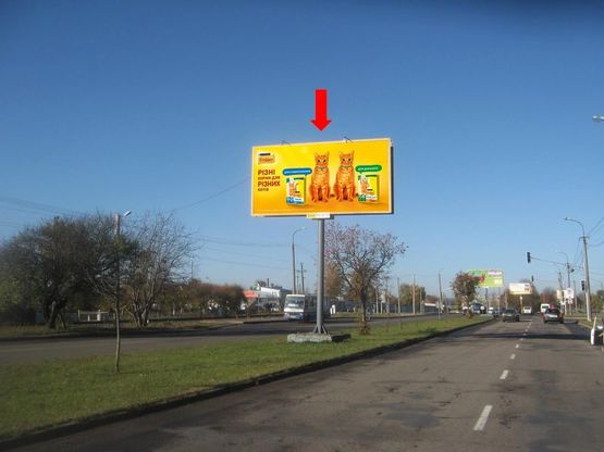 Фото рекламной плоскости по адресу Карпенко-Карого ул., возле ресторана "Срібні лелеки", разделитель, в сторону Победы пр.