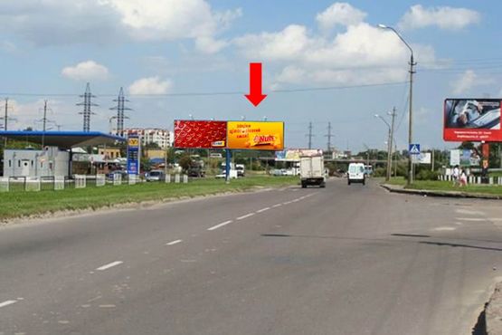 Фото рекламной плоскости по адресу Хуторовка ул., разделитель, возле АЗС "Укрнафта", правый из центра