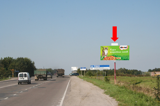 Фото рекламной плоскости по адресу Окружная дорога, с. Зимна Вода, возле супермаркетов "Эпицентр", "METRO", из центра