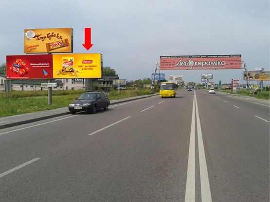 Фото рекламной плоскости по адресу Окружная дорога, с. Зимна Вода, возле супермаркетов "Эпицентр", "METRO", нижний, правый