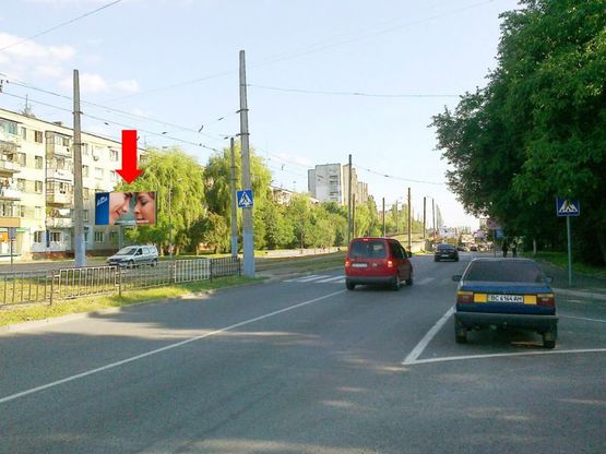 Фото рекламной плоскости по адресу Княгини Ольги ул., 59 / Бойчука ул., из центра