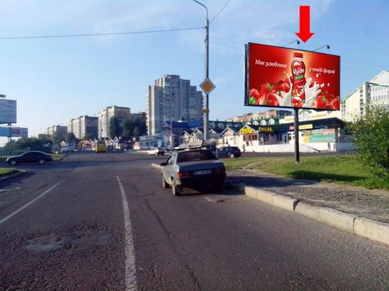 Фото рекламной плоскости по адресу Красной Калины пр. / Чукарина ул., рынок "Шувар", в сторону супремаркета "Арсен"