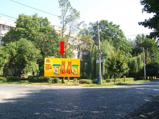 Фото рекламной плоскости по адресу Зрины И. ул. / ул. Окружная, возле магазина "Войскторг"