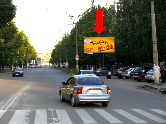 Фото рекламной плоскости по адресу Мира пр. / Победы пл., в сторону супермаркета "Таврия В", ж/д вокзала