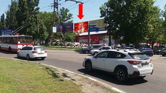 Фото рекламной плоскости по адресу Мира пр. / Богоявленский пр. (бывш. Октябрьский пр.) / Пограничная ул. (бывш. Чигрина ул.), кольцо автовокзала, возле гипермаркета "Велмарт", "Эльдорадо", левая