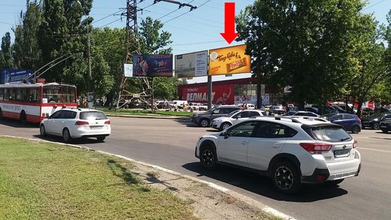 Фото рекламной плоскости по адресу Мира пр. / Богоявленский пр. (бывш. Октябрьский пр.) / Пограничная ул. (бывш. Чигрина ул.), кольцо автовокзала, возле гипермаркета "Велмарт", "Эльдорадо", правая