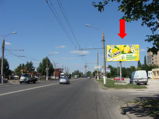 Фото рекламной плоскости по адресу Героев Сталинграда пр., 103, Терновская развилка, возле АЗС "БРСМ", из центра