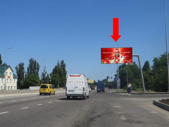 Фото рекламной плоскости по адресу Киевское шоссе (бывш. Ленинградское шоссе) / Новомосковская дорога, 9/4, в центр