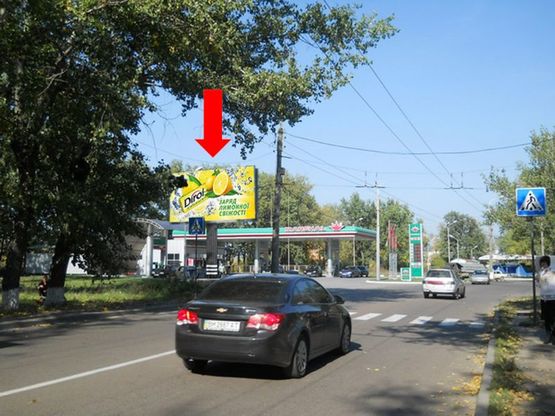 Фото рекламной плоскости по адресу Кондратьева ул. (бывш. Кирова ул.) / Лебединская ул., возле АЗС "Marshal"