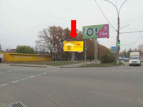 Фото рекламної площини за адресою Харьковская ул. / Линейная ул., из центра