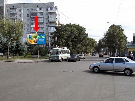 Фото рекламной плоскости по адресу Украинки Л. ул., 36 / Покровская ул. (бывш. ул. Щорса), возле хлебзавода №1