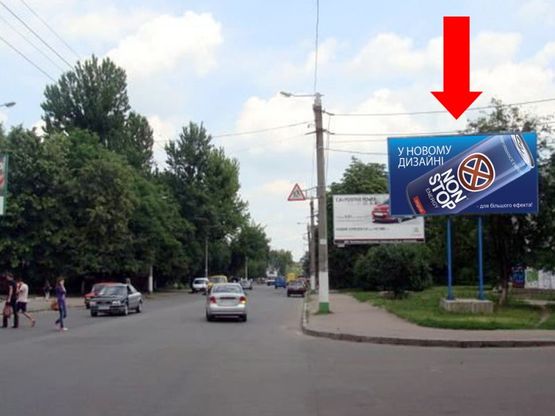 Фото рекламной плоскости по адресу Грушевского ул. (бывш. ул. Котовского) / ул. Хлебная, 24, из центра