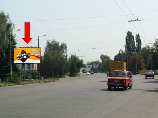 Фото рекламной плоскости по адресу Независимости пр. (бывш. ул. Ватутина), 55 / Мазепы ул. (бывш. ул. Мануильского), в сторону вокзала