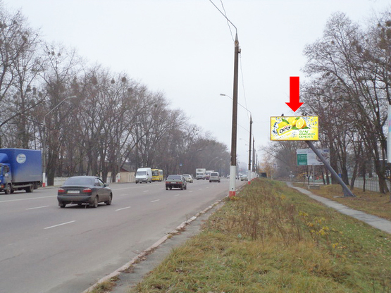 Фото рекламної площини за адресою Киевское шоссе, 4 / ул. Коростышевская, в центр