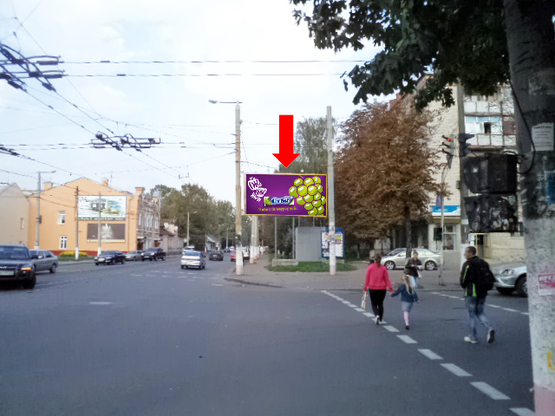 Фото рекламной плоскости по адресу Грушевского ул. (бывш. ул. Котовского), 14 / Покровская ул. (бывш. ул. Щорса)