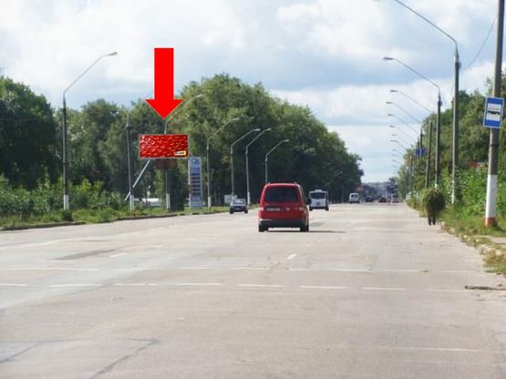 Фото рекламной плоскости по адресу Киевское шоссе, возле АЗС "ОВ", въезд в Житомир