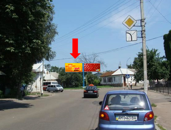 Фото рекламной плоскости по адресу Хлебная ул. / ул. Дмитриевская, возле музея С. Королева, левый