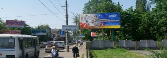 Фото рекламної площини за адресою ул. Первомайская, выезд с ж/д вокзала (заправка)