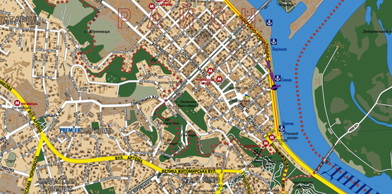 Схема рекламної площини за адресою ул.Набережно-Хрещатинская,  23