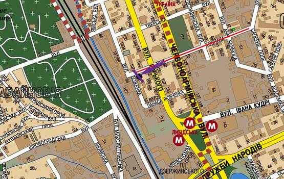 Схема рекламной плоскости по адресу ул. Ковпака, /ул. Боженка, напротив ТЦ "Сильпо, Фокстротавто, направление на ул.Боженко