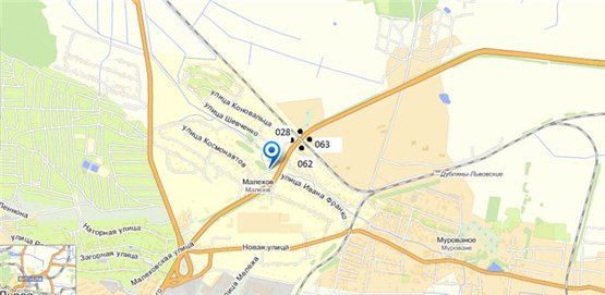 Схема рекламной плоскости по адресу Малехів (київська траса)