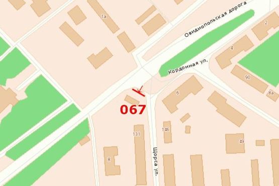 Схема рекламной плоскости по адресу ул. Щорса - Ивановский мост (призма)