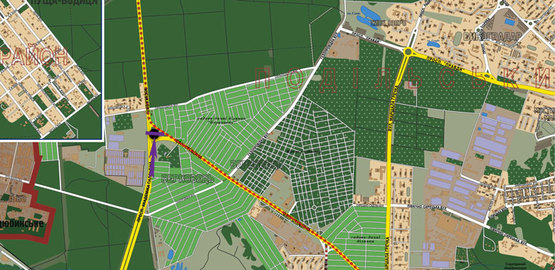 Схема рекламной плоскости по адресу пр.Палладина / ул.Стеценко суп-ты Эпицентр и Ашан,  выезд из города