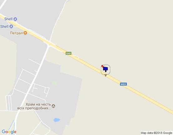 Схема рекламной плоскости по адресу Харківська траса, с. Семенівка, км 77+400 право