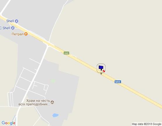 Схема рекламной плоскости по адресу Харьковская трасса, км 77+400 право, с. Семеновка