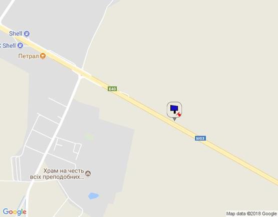 Схема рекламной плоскости по адресу Харьковская трасса, км 77+400 лево, с.Семеновка