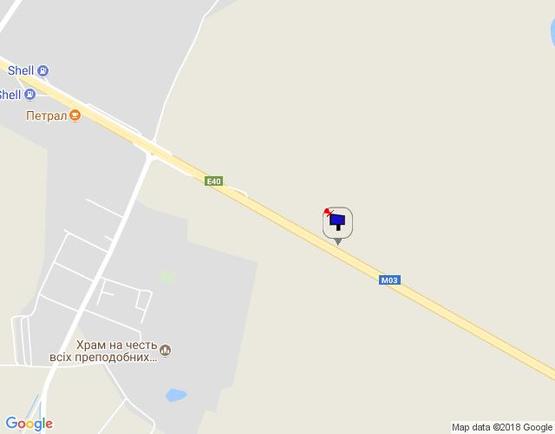 Схема рекламной плоскости по адресу Харьковская трасса, км 77+400 лево, с.Семеновка