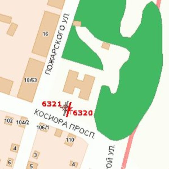 Схема рекламной плоскости по адресу Олександрівський просп. (Косіора просп.), 65