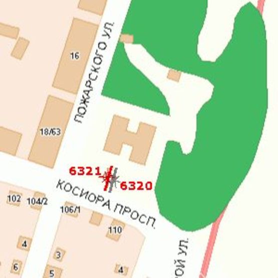 Схема рекламной плоскости по адресу Олександрівський просп. (Косіора просп.), 65