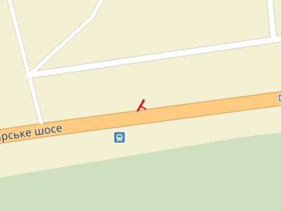 Схема рекламной плоскости по адресу Сквирское шоссе, на выезде из Белой Церкови, в направлении г.Сквира, в районе парка Александрия