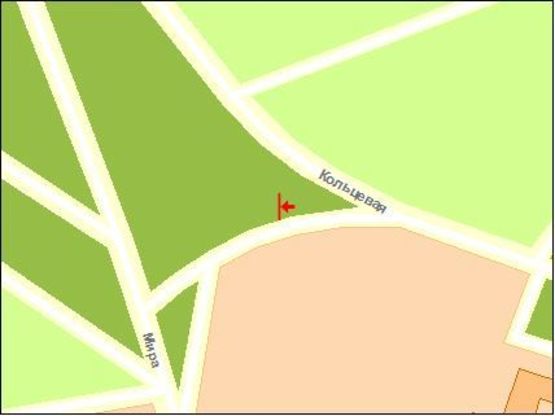 Схема рекламной плоскости по адресу Кольцевая ул., возле АЗС "ОККО"