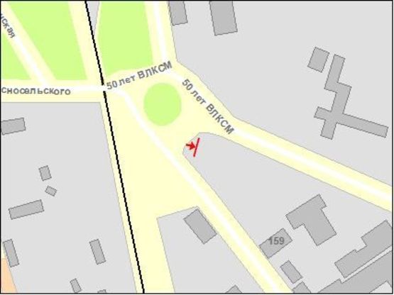 Схема рекламной плоскости по адресу Козацкая ул. / Любеческая ул., автосалон Тойота