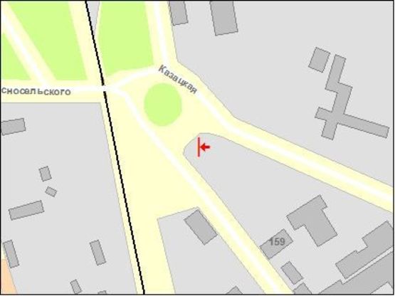 Схема рекламної площини за адресою Козацкая ул. / Любеческая ул., автосалон Тойота