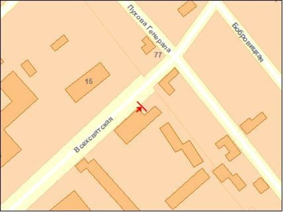 Схема рекламної площини за адресою Всехсвятская ул., школа №30