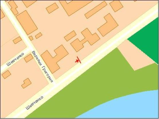 Схема рекламной плоскости по адресу Шевченка ул. 160 (Диагностический центр)