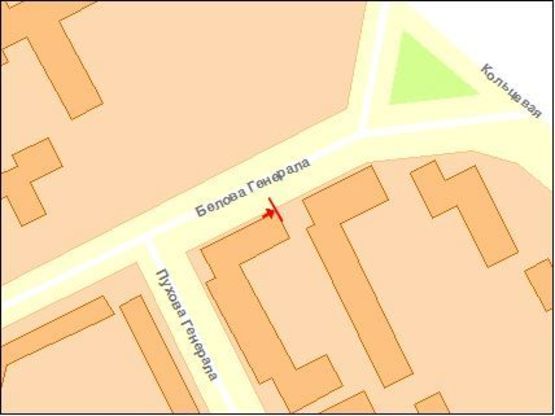 Схема рекламной плоскости по адресу Белова Г. ул. 142/ ул. Г. Пухова,