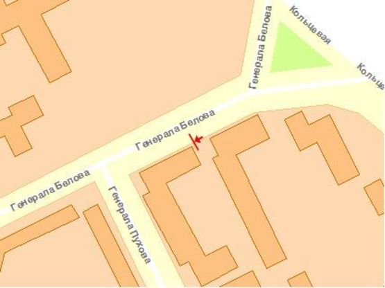 Схема рекламной плоскости по адресу Белова Г. ул. 142/ ул. Г. Пухова,