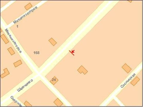 Схема рекламной плоскости по адресу Шевченко ул., 135