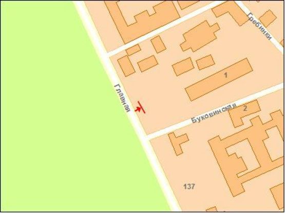 Схема рекламної площини за адресою Главная ул, 133, в центр