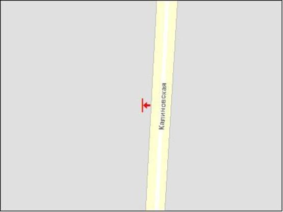 Схема рекламной плоскости по адресу Калиновская ул, 2 слева, в центр