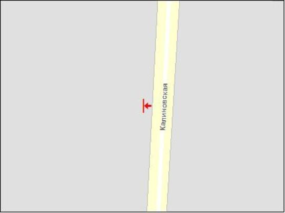 Схема рекламной плоскости по адресу Калиновская ул, 4 слева, в центр