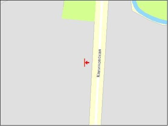 Схема рекламной плоскости по адресу Калиновская ул, 7 слева, в центр