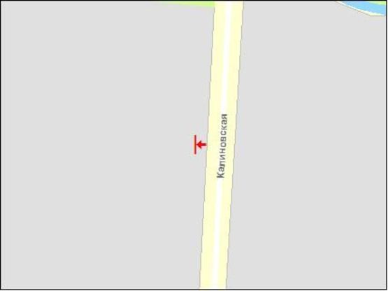 Схема рекламной плоскости по адресу Калиновская ул, 5 слева, в центр