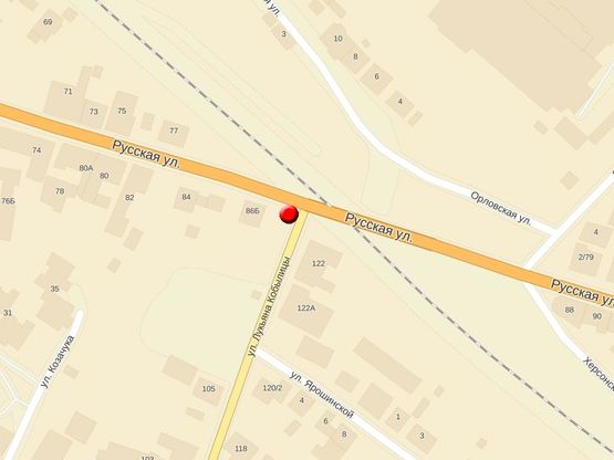 Схема рекламной плоскости по адресу Русская ул / Кобылицы Л ул, в центр