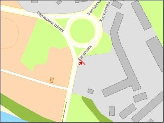 Схема рекламной плоскости по адресу Гагарина ул, транспортное кольцо, к ул Хотинской