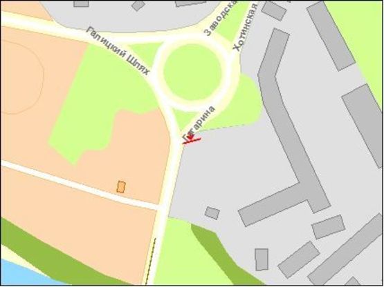 Схема рекламной плоскости по адресу Гагарина ул, транспортное кольцо, с ул Хотинской